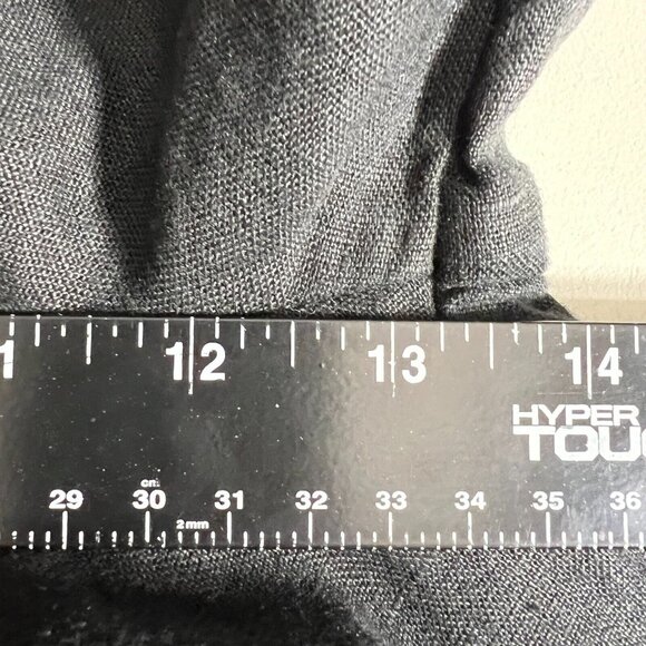 Linen Pants Womens Large Black Lagenlook Minimalist Straight Leg Cropped Stretch - Picture 12 of 15